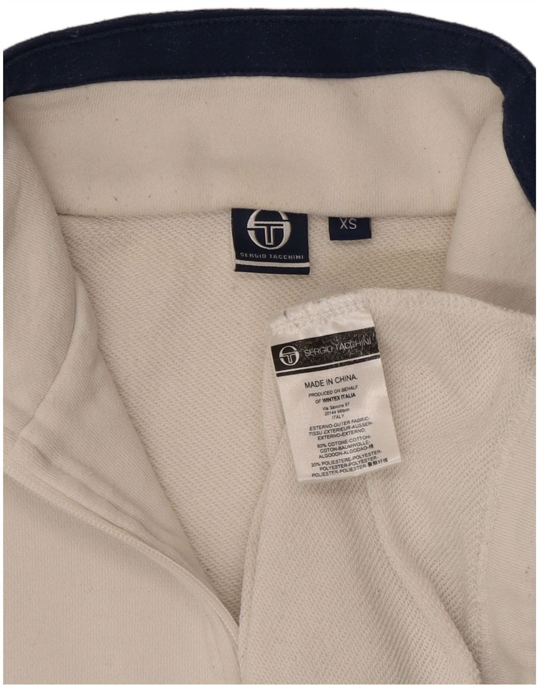 SERGIO TACCHINI Γυναικείο υπερμεγέθη Crop φούτερ Jumper UK 6 XS Λευκό