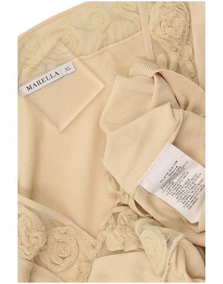 Γυναικείο πουλόβερ MARELLA Crop Cardigan UK 18 XL Beige Viscose