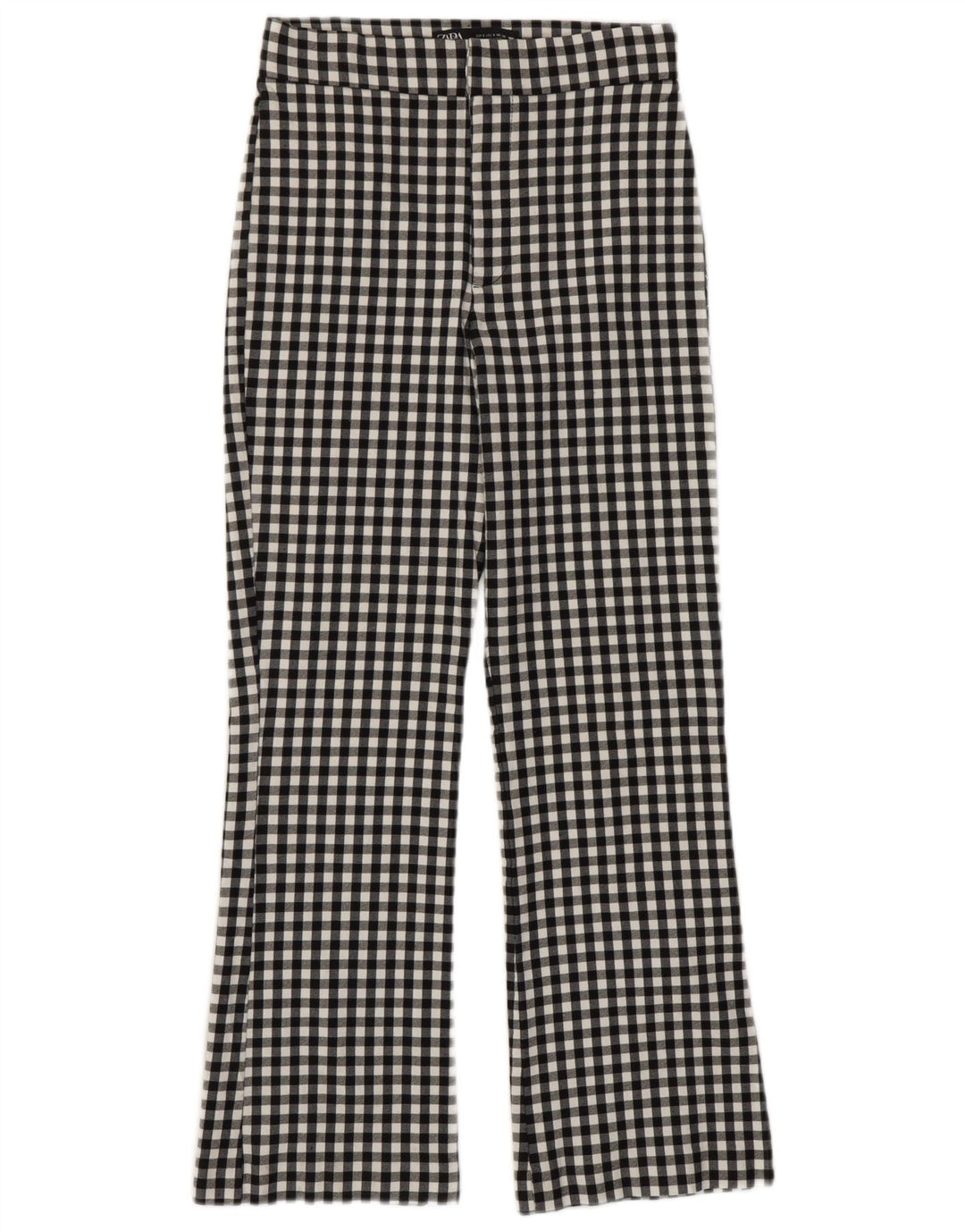 Zara Γυναικείο Bootcut Casual Παντελόνι Small W26 L25 Black Gingham Viscose