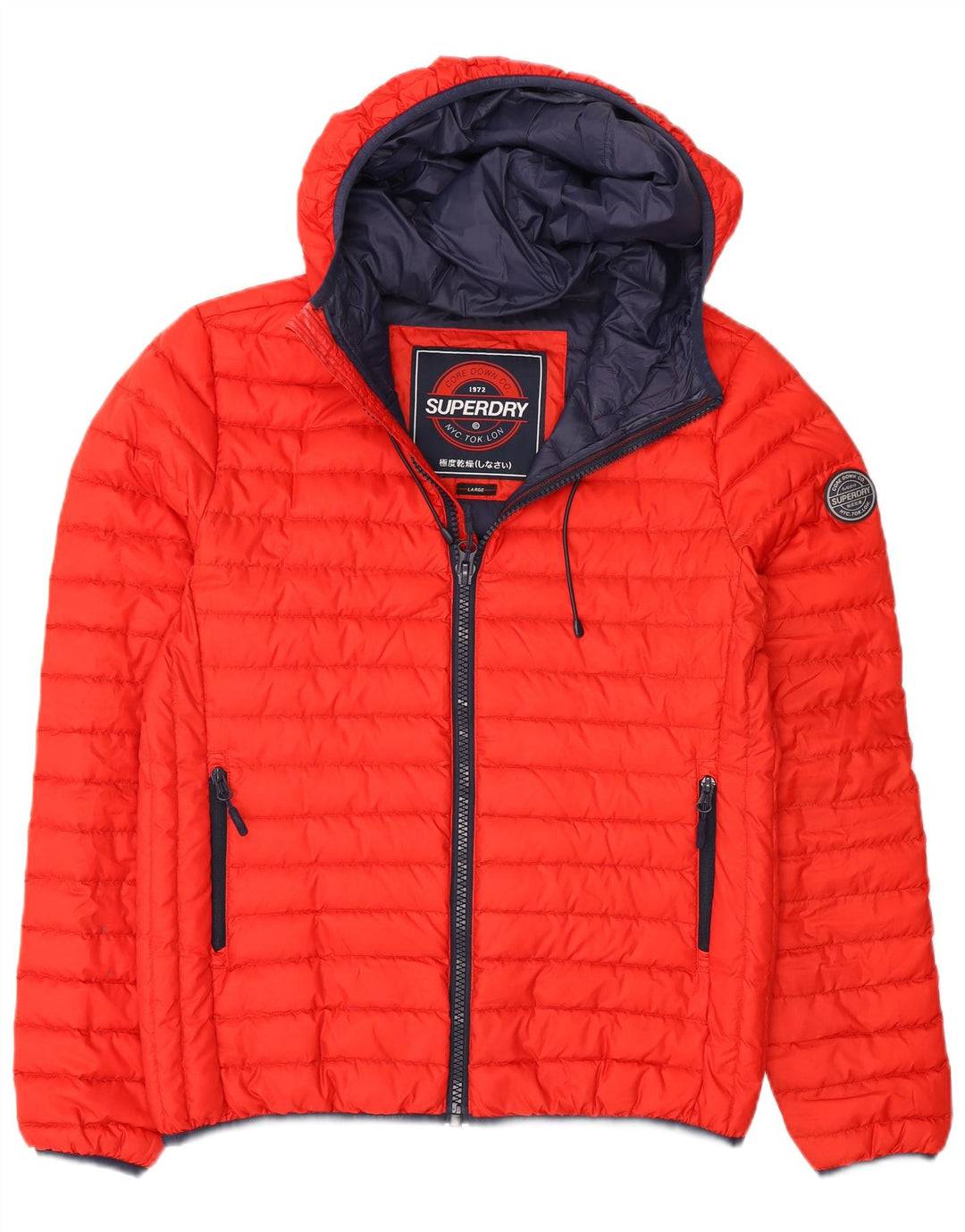 Superdry Ανδρικό μπουφάν με κουκούλα UK 40 Large Red Polyester