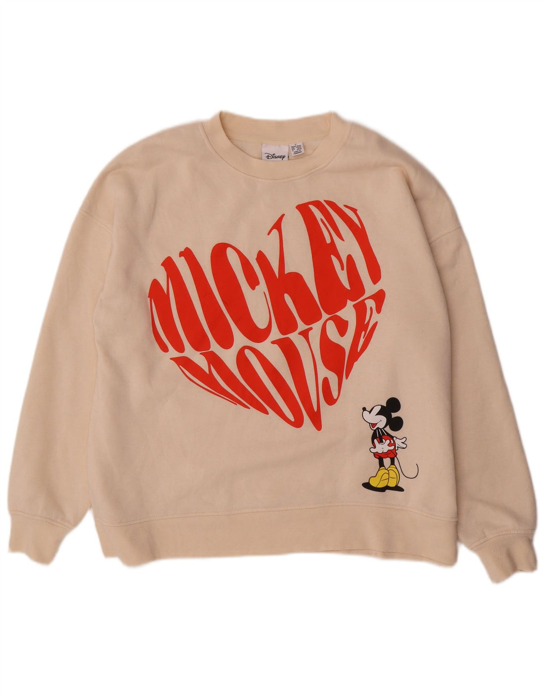 DISNEY Womens Oversized Sweatshirt Jumper UK 14/16 Large White