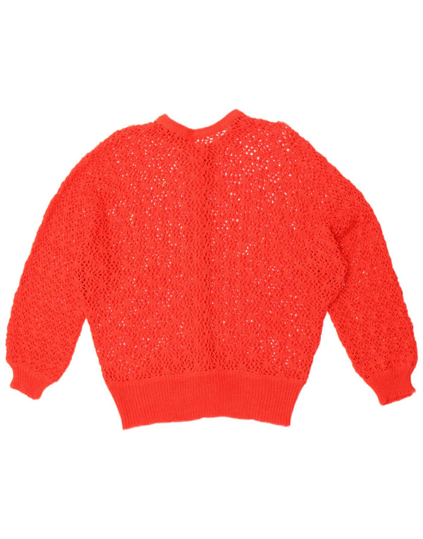 Vintage γυναικείο βελονάκι ζακέτα UK 18 XL Red Floral