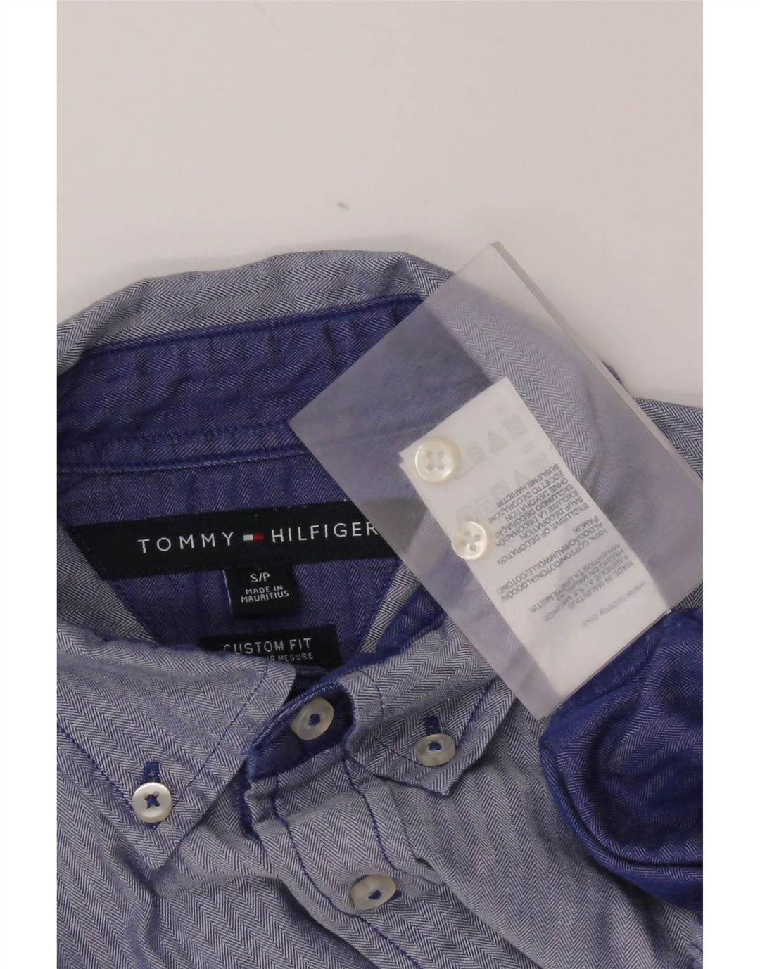 Ανδρικό πουκάμισο Tommy Hilfiger Custom Fit Μικρό μπλε βαμβακερό