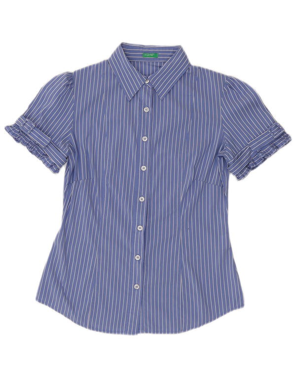 Γυναικείο κοντομάνικο μπλουζάκι Benetton UK 10 Small Blue ριγέ