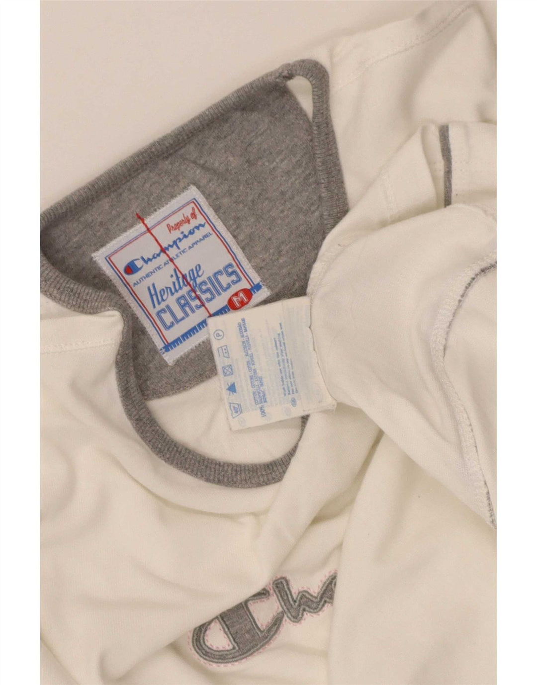 Champion Womens Graphic Top μακρυμάνικο UK 12 Medium White