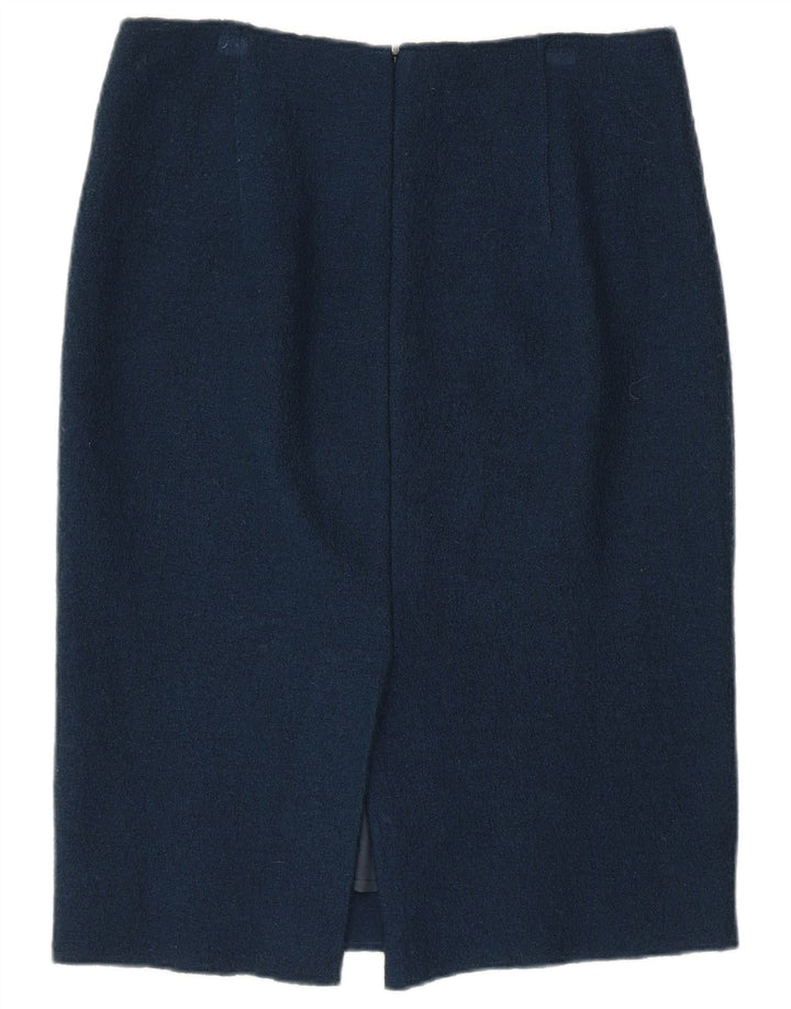 Jigsaw Γυναικεία Pencil Φούστα UK 12 Medium W32 Navy Blue Wool