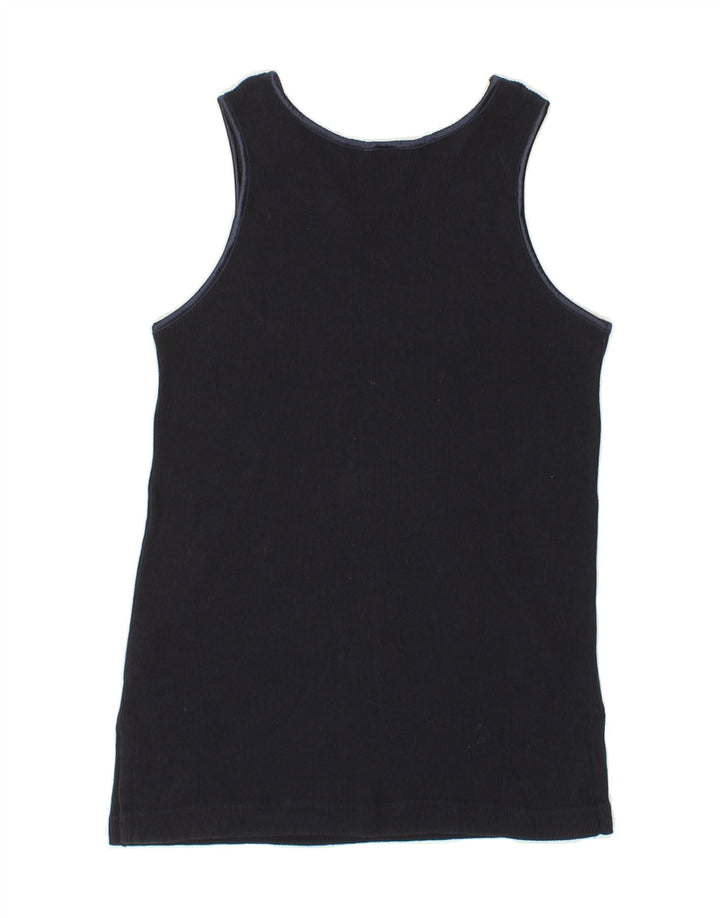 ARENA Womens Graphic Vest Top UK 12 Medium Navy Blue Cotton Vintage Arena and Second-Hand Arena from Messina Hembry 