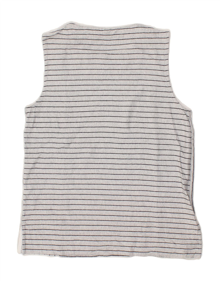 J. CREW Womens Vest Top UK 10 Small Grey Striped Cotton Vintage J. Crew and Second-Hand J. Crew from Messina Hembry 