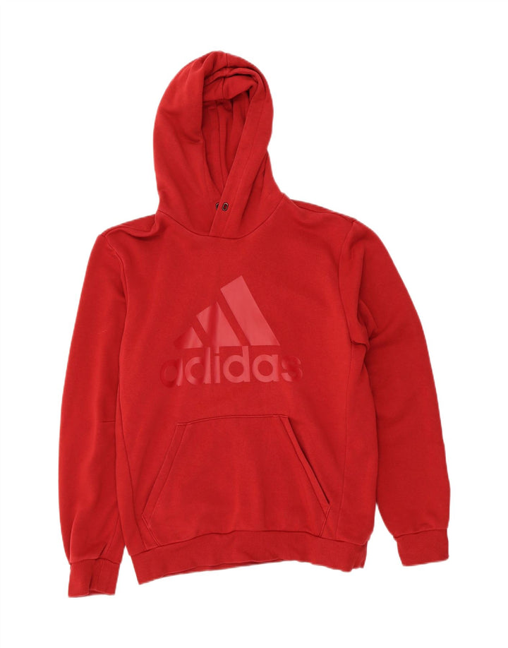 ADIDAS Mens Graphic Hoodie Jumper Medium Red Cotton Vintage Adidas and Second-Hand Adidas from Messina Hembry 