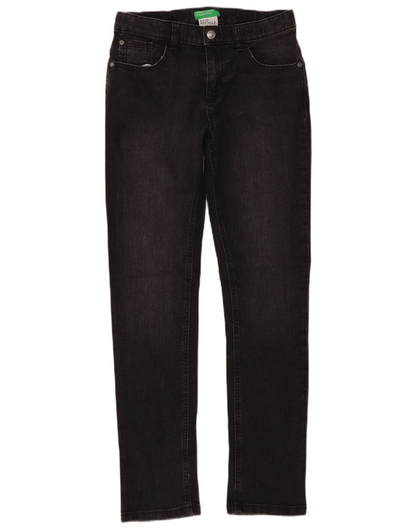 Benetton Boys Slim Jeans 11-12 ετών 2XL W28 L30 Γκρι βαμβακερό