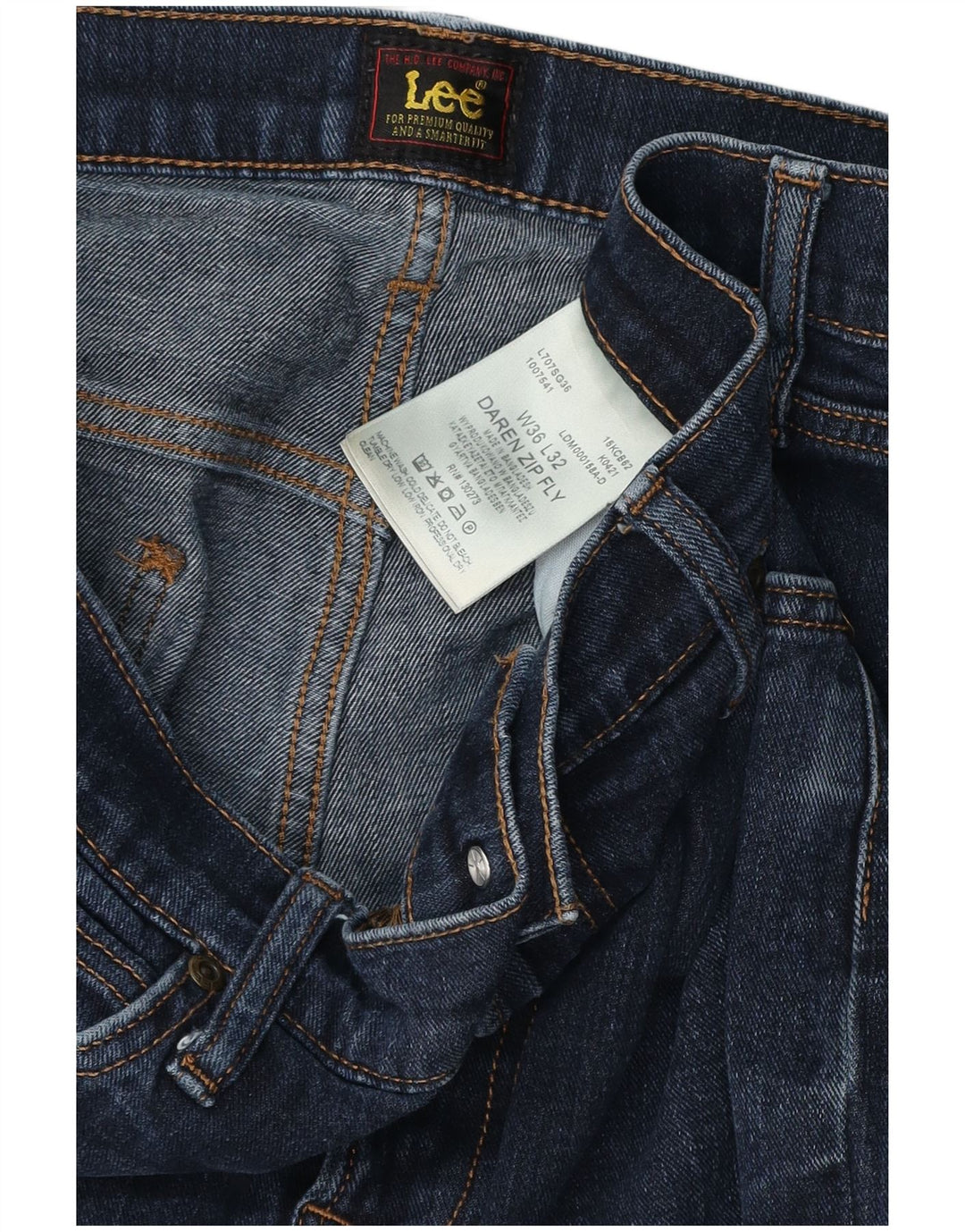 Ανδρικό τζιν LEE Daren Zip Fly Straight W36 L32 Μπλε βαμβακερό