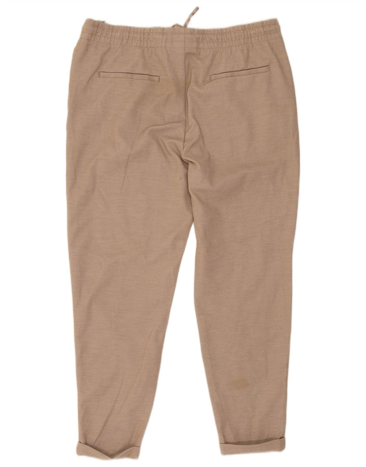 Zara Γυναικείο Slim Cropped Παντελόνι XL W34 L26 Beige Polyester