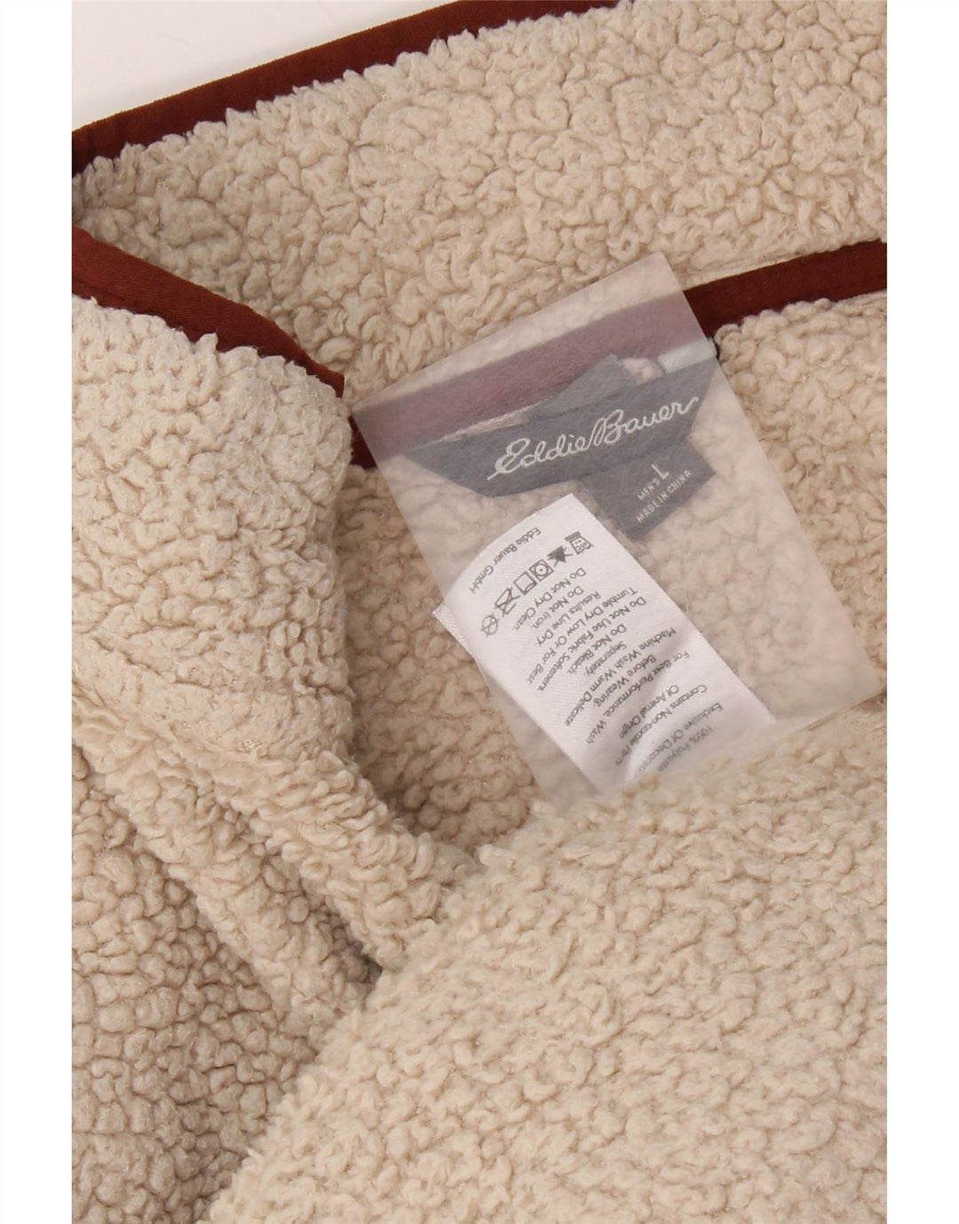 Eddie Bauer Ανδρικό φερμουάρ Fleece Jumper Μεγάλο Μπεζ Πολυεστέρας