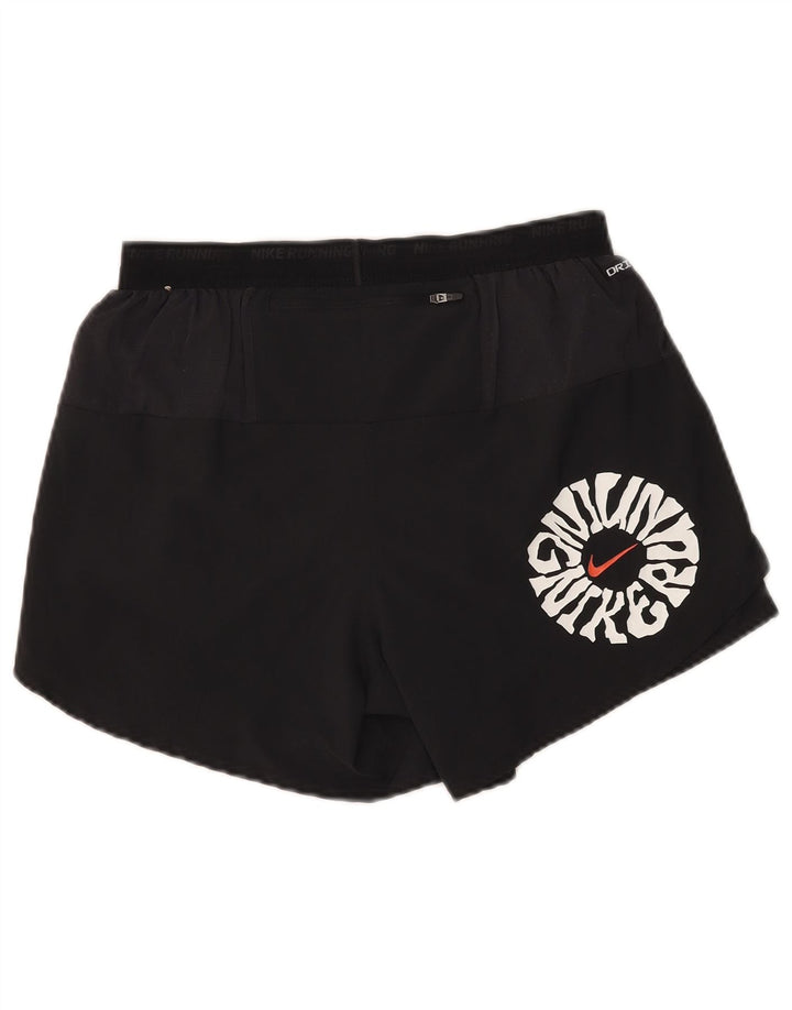 Γυναικείο αθλητικό σορτς Nike με γραφικό Dri Fit UK 14 μεσαίο μαύρο πολυεστέρα
