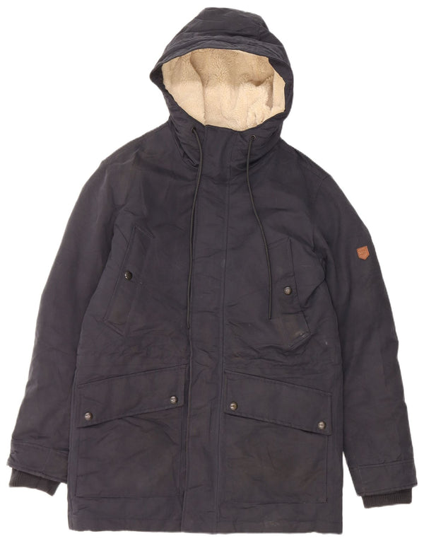 Jack & Jones Ανδρικό μπουφάν Parka με κουκούλα UK 36 Small Navy Blue Polyester