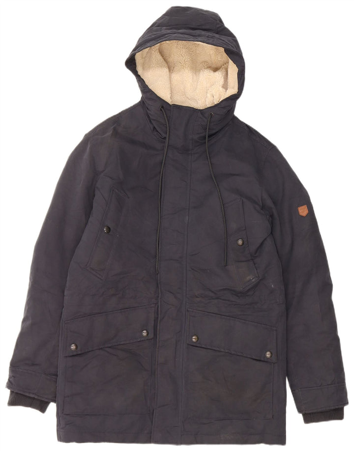 Jack & Jones Ανδρικό μπουφάν Parka με κουκούλα UK 36 Small Navy Blue Polyester