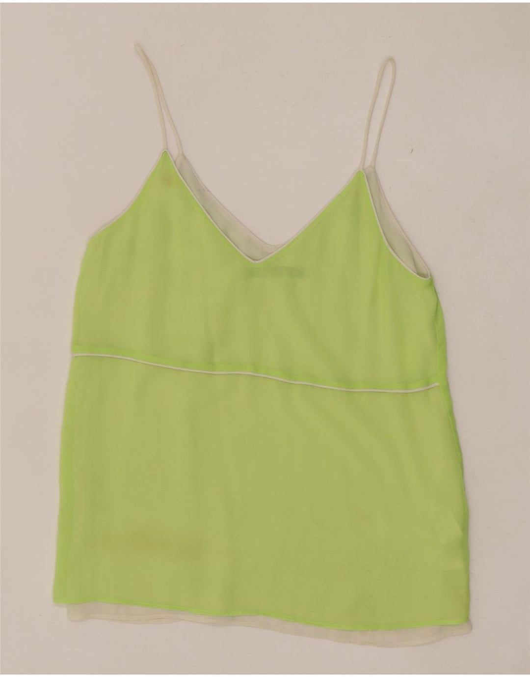 Zara Γυναικεία Cami Top UK 10 Small Green Polyester