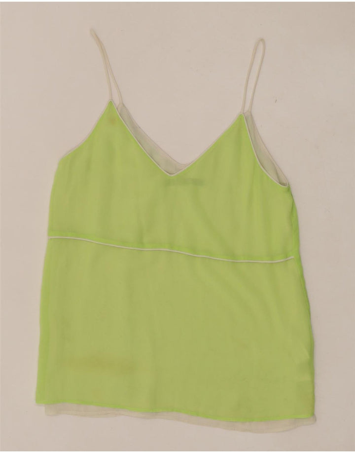 Zara Γυναικεία Cami Top UK 10 Small Green Polyester