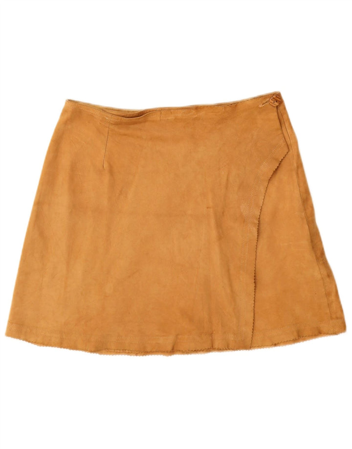 Stefanel Γυναικεία Suede Wrap Φούστα IT 44 Medium W28 Καφέ Δερμάτινο