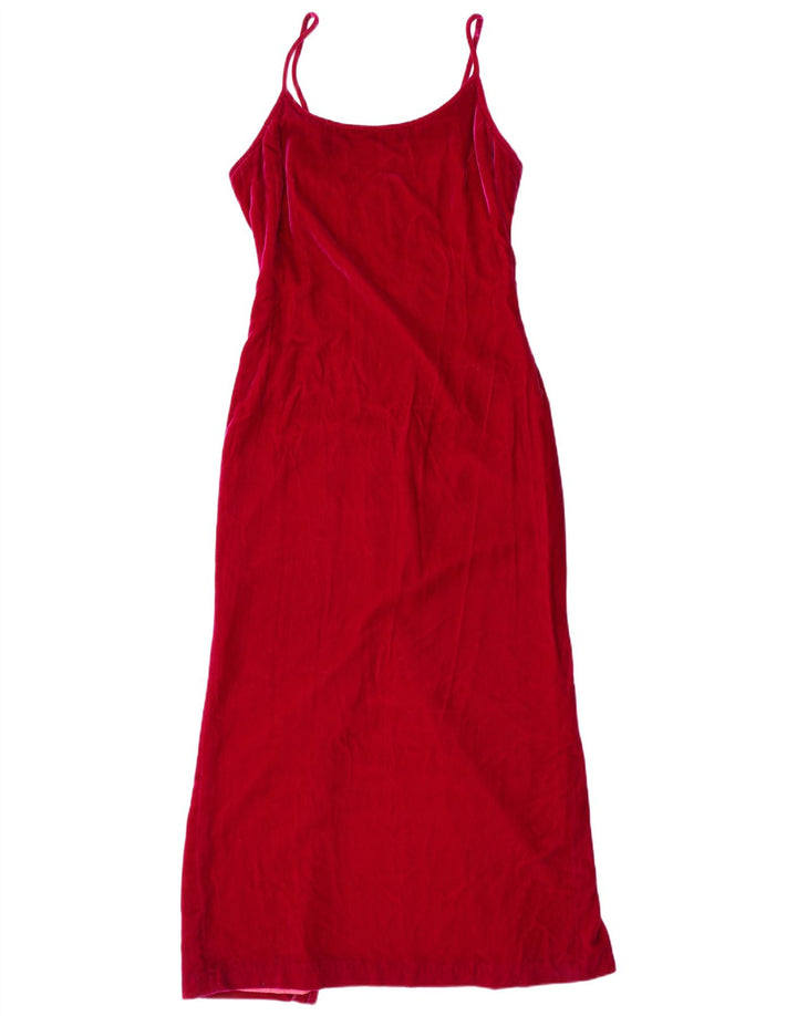 RICHARD LEWIS Γυναικείο βελούδινο μάξι φόρεμα UK 12 Medium Pink