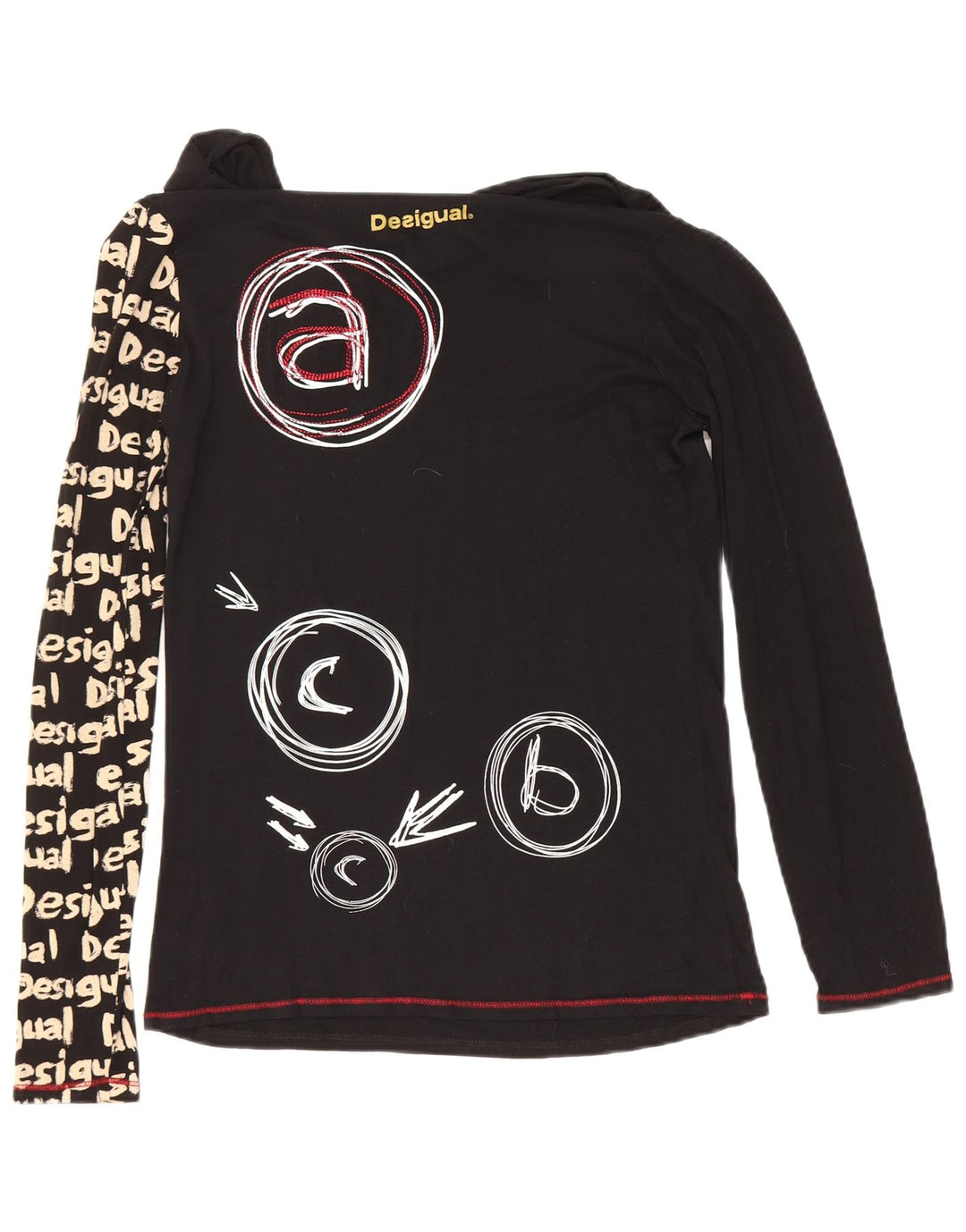 Desigual Γυναικείο Γραφικό Μακρυμάνικο UK 12 Μεσαίο Μαύρο