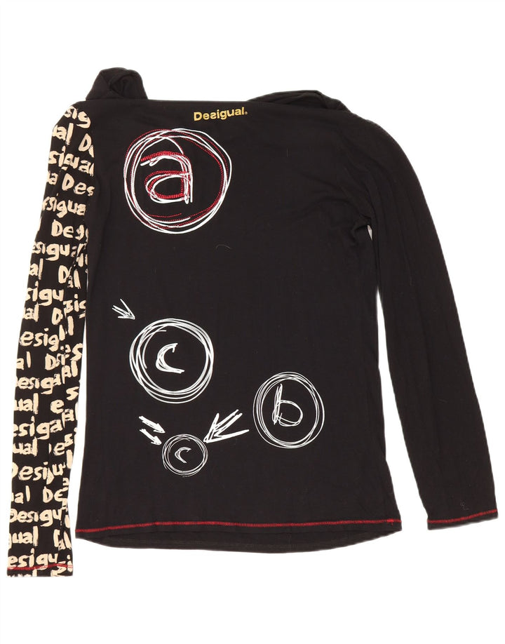 Desigual Γυναικείο Γραφικό Μακρυμάνικο UK 12 Μεσαίο Μαύρο