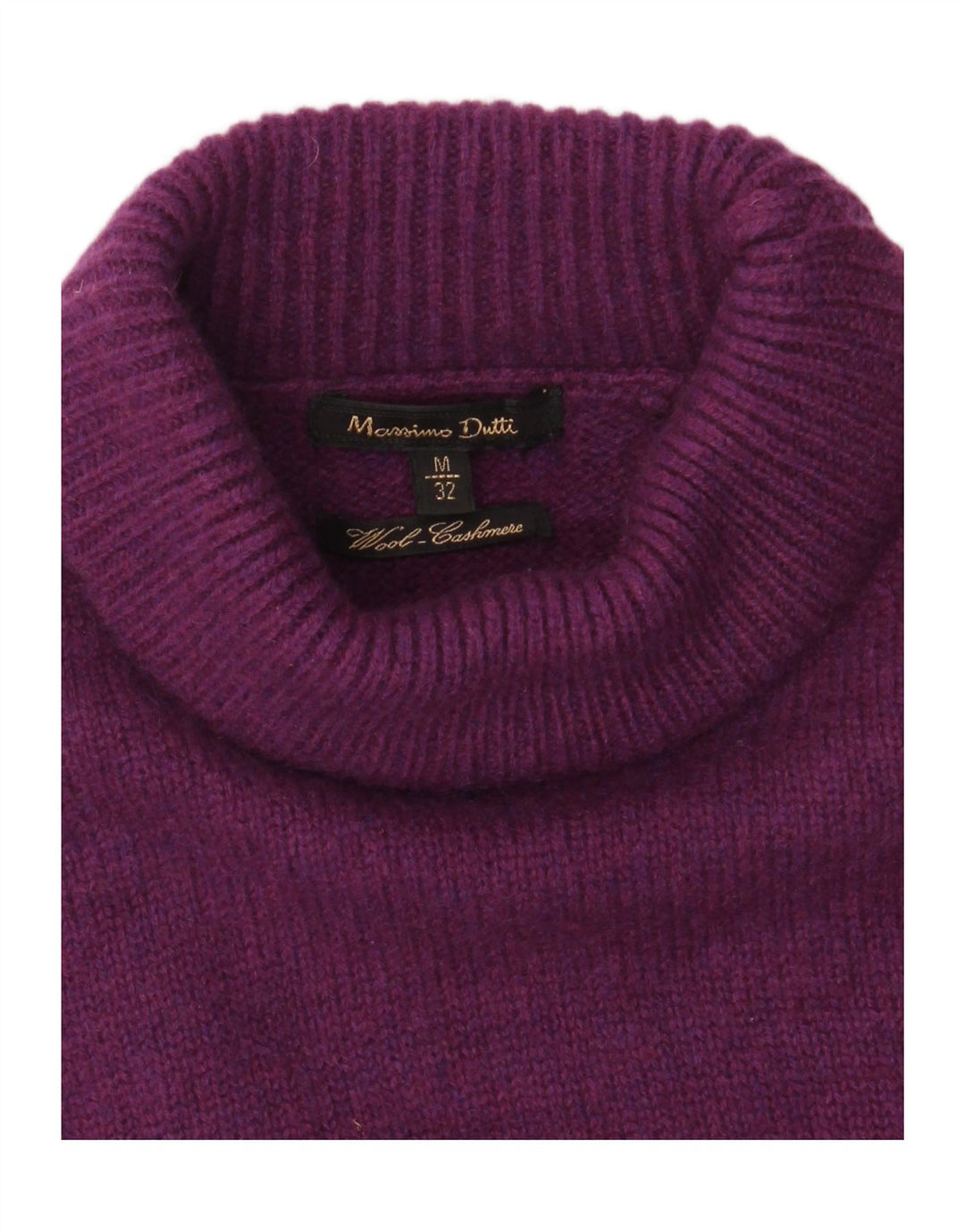 Massimo Dutti Γυναικείο πουλόβερ με ρολό λαιμόκοψη UK 12 Medium Purple