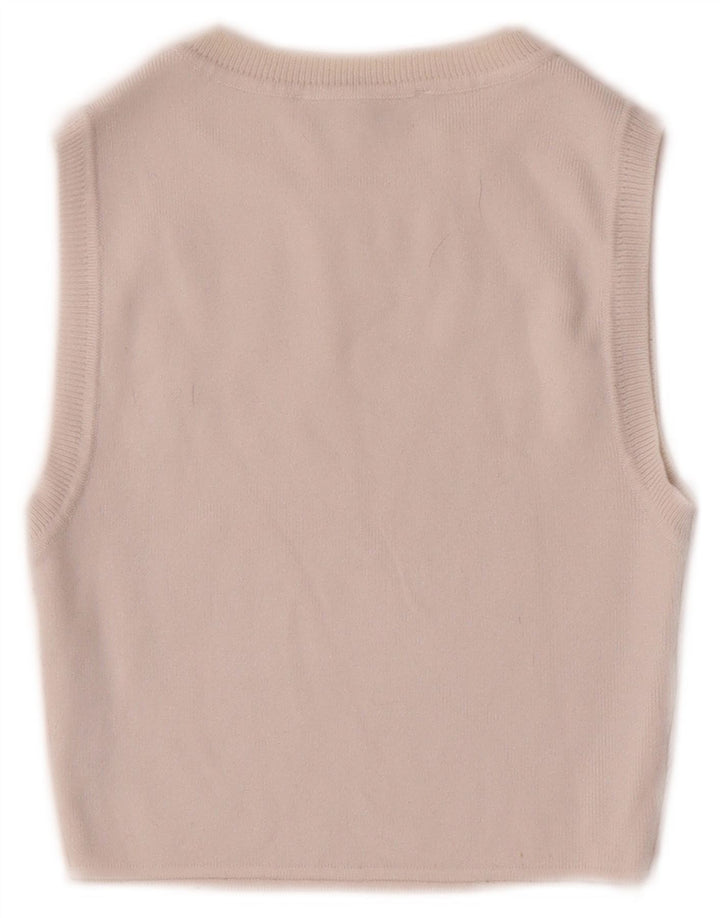 Zara Γυναικείο γιλέκο Crop UK 8 Small White Viscose