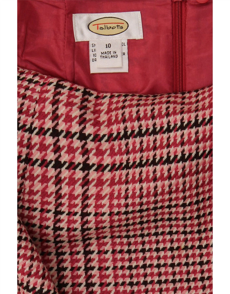 TALBOTS Womens Pencil Skirt US 10 Large W30 Red Houndstooth Wool Vintage Talbots and Second-Hand Talbots from Messina Hembry 