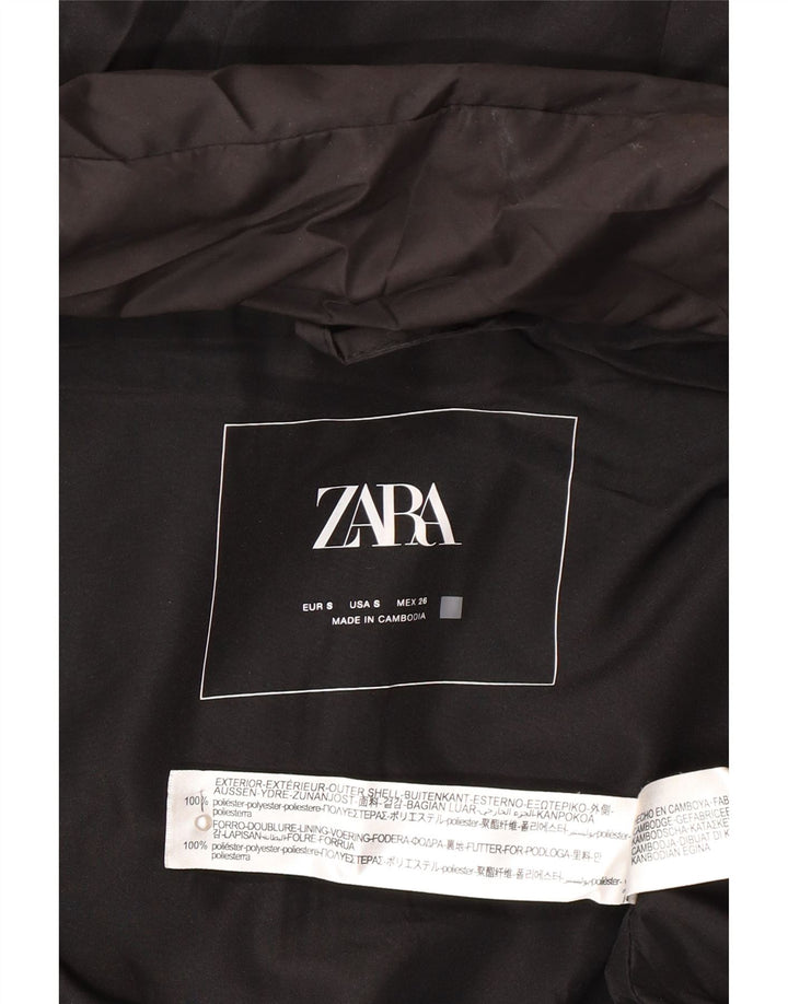 Zara γυναικείο αμάνικο παλτό με κουκούλα UK 14 μεσαίο μαύρο πολυεστέρα