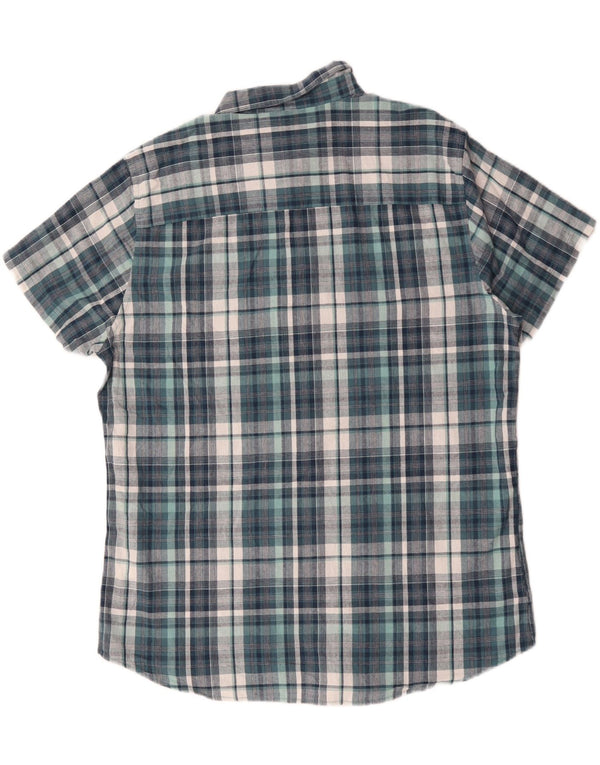 M&CO Ανδρικό κοντομάνικο πουκάμισο XL Μπλε βαμβακερό