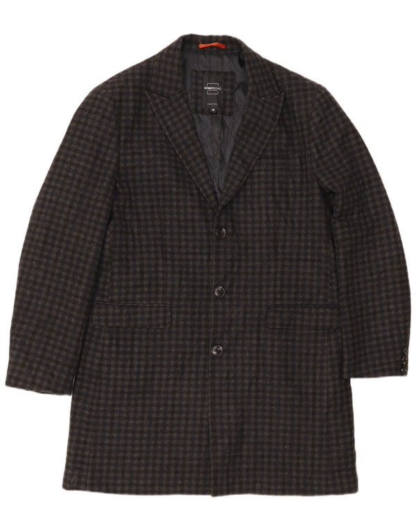 Ανδρικό πανωφόρι Sonny Bono UK 42 XL Grey Gingham