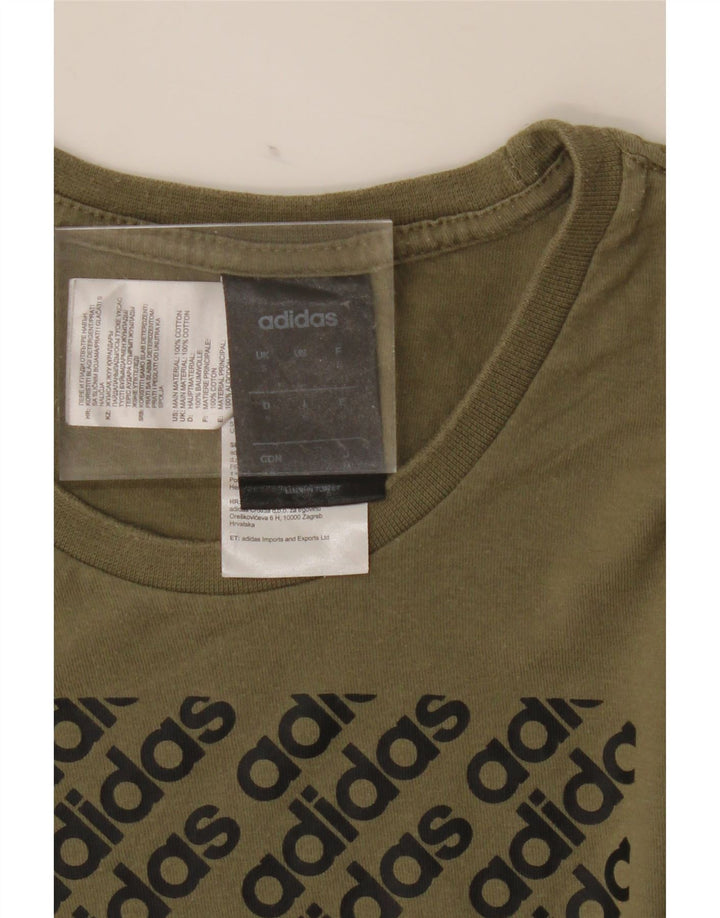 ADIDAS Mens Graphic T-Shirt Top Small Khaki Vintage Adidas and Second-Hand Adidas from Messina Hembry 