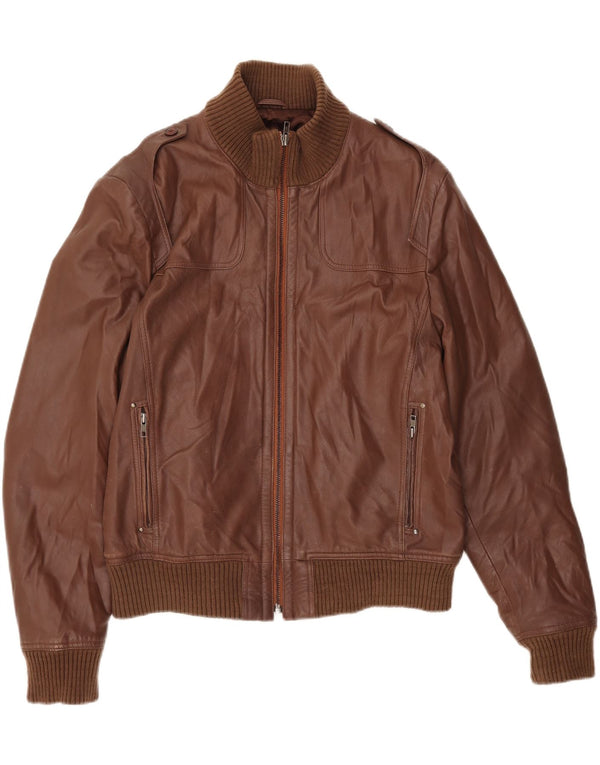 Vintage Ανδρικό Δερμάτινο Μπουφάν UK 40 Large Brown Δερμάτινο