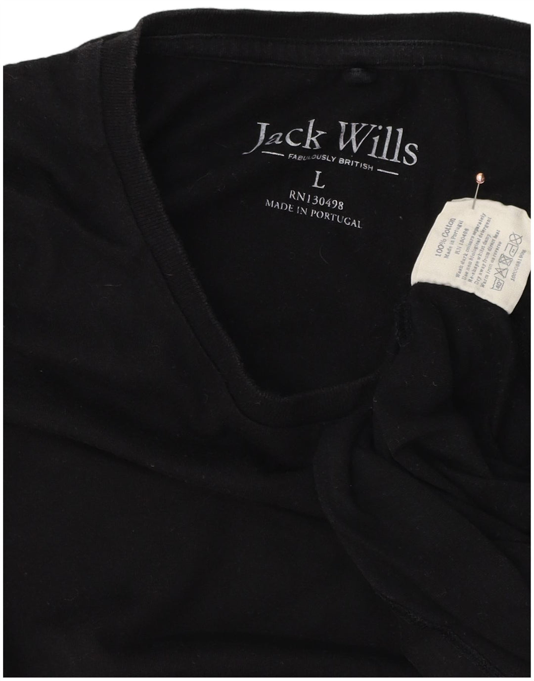 Ανδρικό T-Shirt JACK WILLS Μπλουζάκι μεγάλο μαύρο βαμβακερό