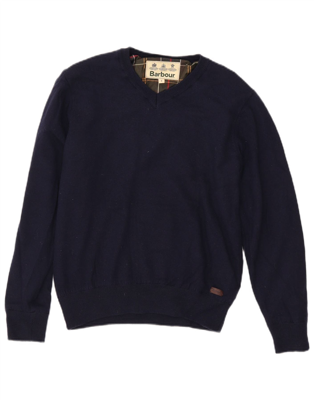 BARBOUR Γυναικείο πουλόβερ με λαιμόκοψη V UK 10 Small Navy Blue Wool