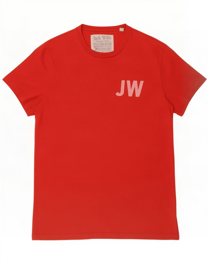 Ανδρικό γραφικό μπλουζάκι Jack Wills, μεσαίο κόκκινο βαμβακερό