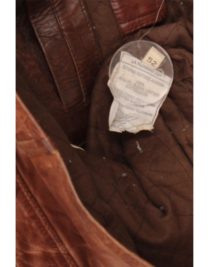 Vintage Ανδρικό Δερμάτινο Μπουφάν IT 52 XL Καφέ Δερμάτινο