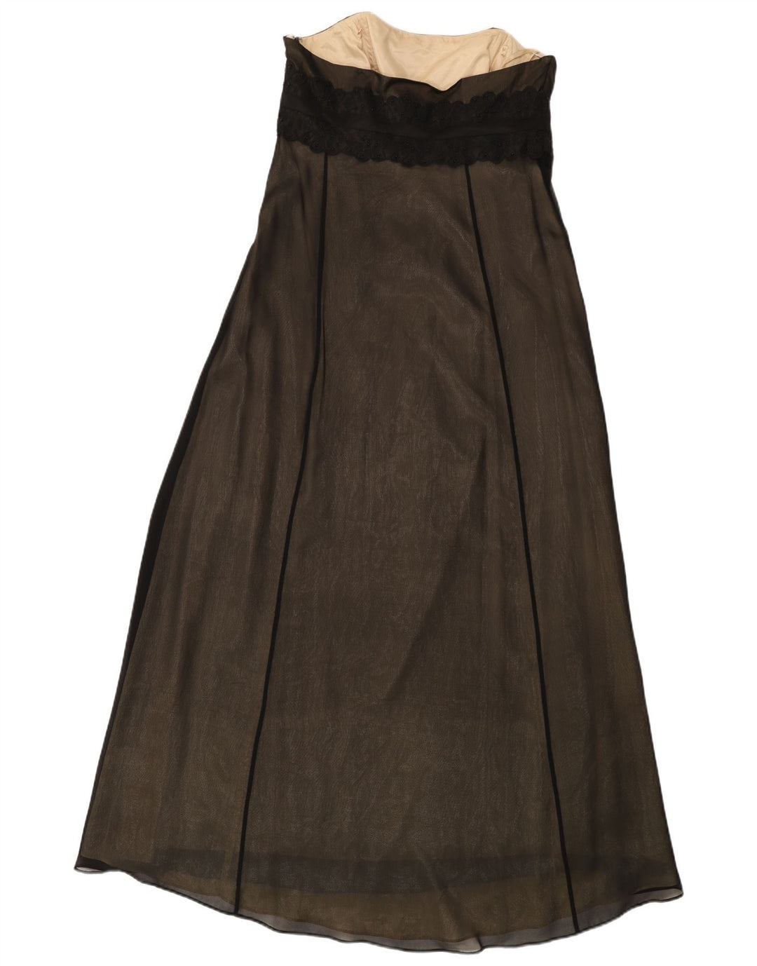 Monsoon Γυναικείο Στράπλες Φόρεμα UK 14 Large Black Silk