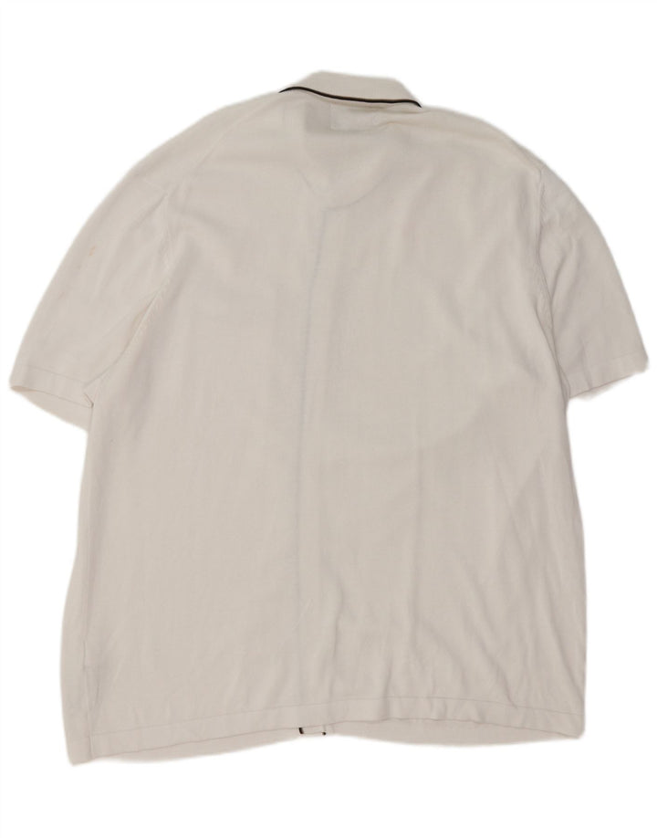 Ανδρικό πουλόβερ ζακέτα με κοντό μανίκι Marks & Spencer 2XL White Modal