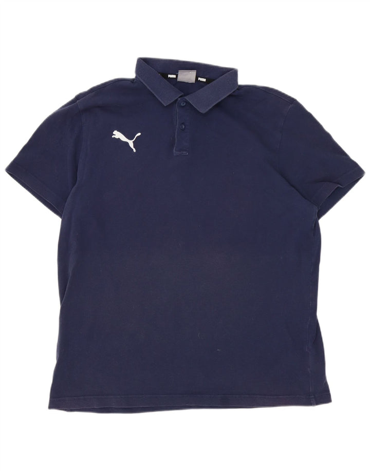 Ανδρικό πουκάμισο πόλο Puma μεγάλο μπλε ναυτικό βαμβακερό