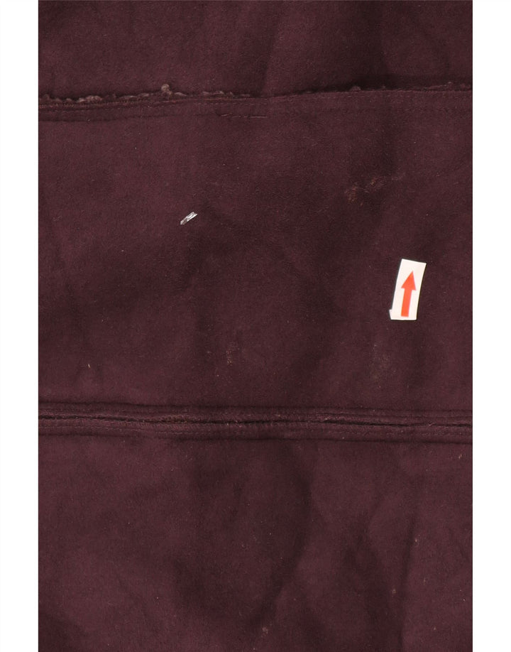 Marks & Spencer Womens Sherpa Gilet UK 12 Medium Burgundy Polyester
