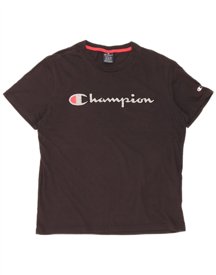 Ανδρικό γραφικό T-Shirt CHAMPION Top Μεσαίο μαύρο βαμβακερό