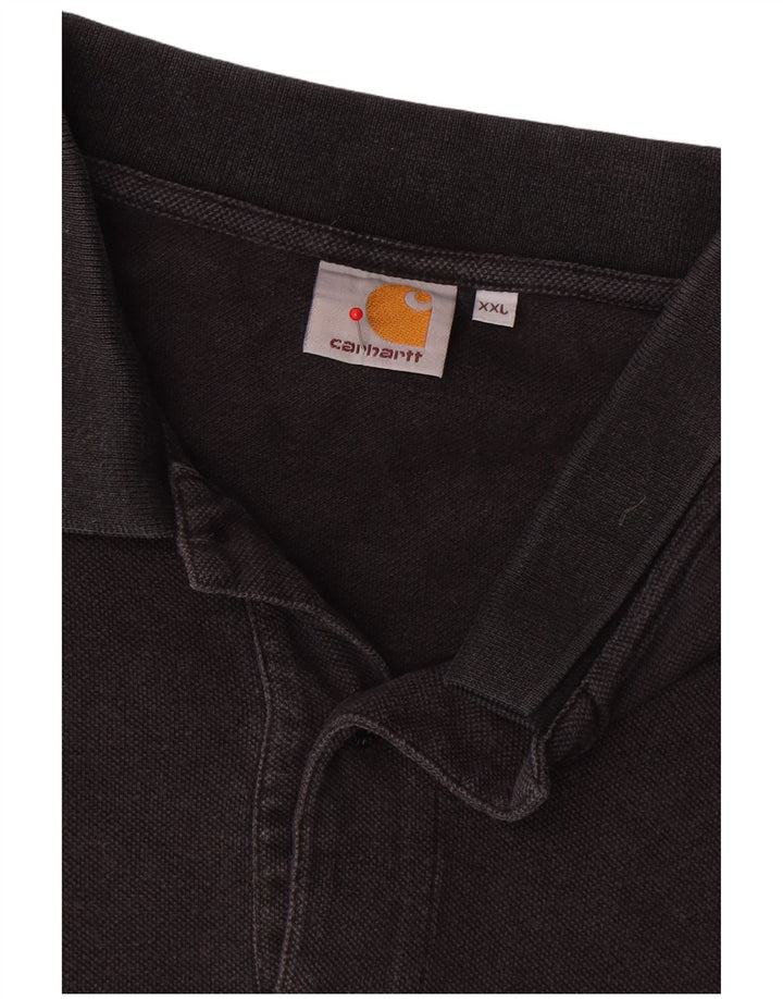 Ανδρικό μπλουζάκι πόλο Carhartt 2XL μαύρο βαμβακερό