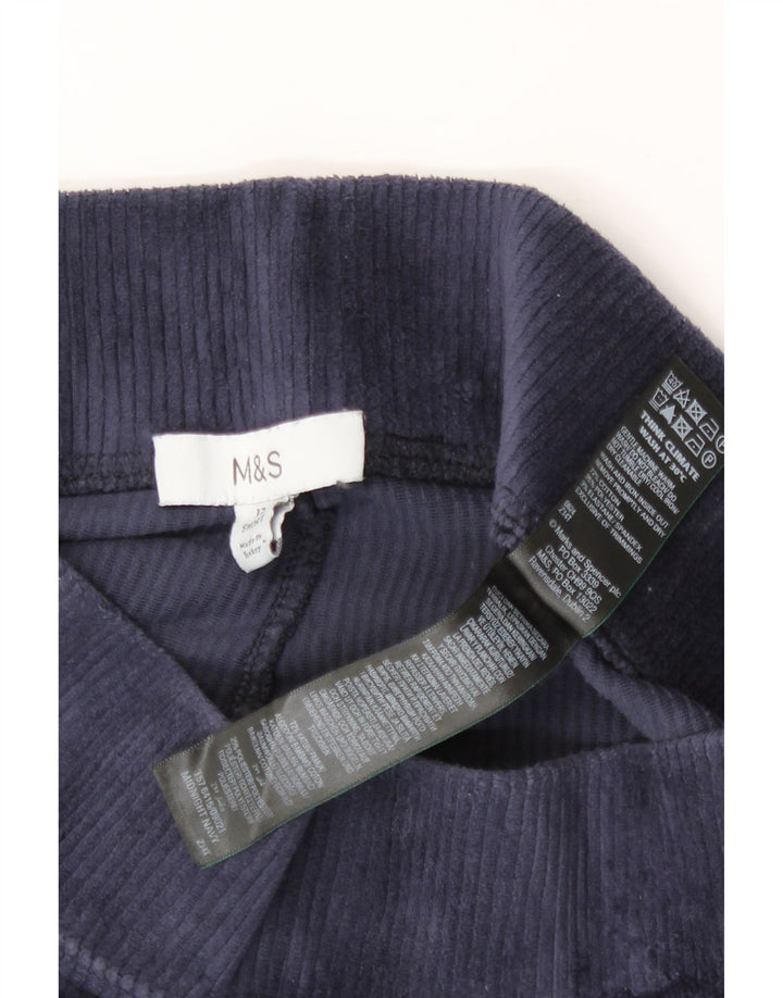 Marks & Spencer Γυναικεία βελούδινα κολάν UK 12 Medium Navy Blue Cotton