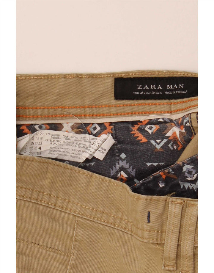 Zara Ανδρικό σορτς Chino EU 40 Medium W31 Μπεζ βαμβακερό