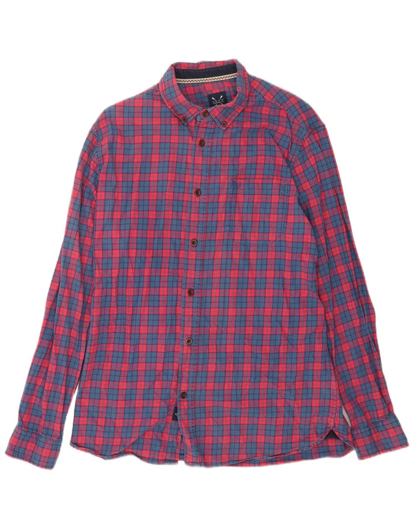Ανδρικό φανελένιο πουκάμισο Crew Clothing Slim Fit, μεγάλο κόκκινο βαμβακερό