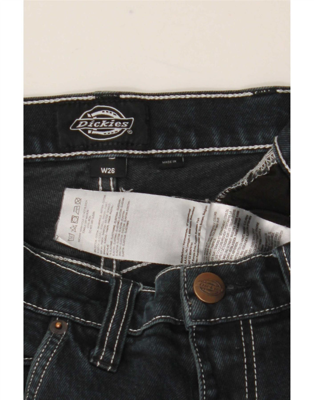 Ανδρικό τζιν Dickies Cargo Slim W26 L28 Μαύρο βαμβακερό