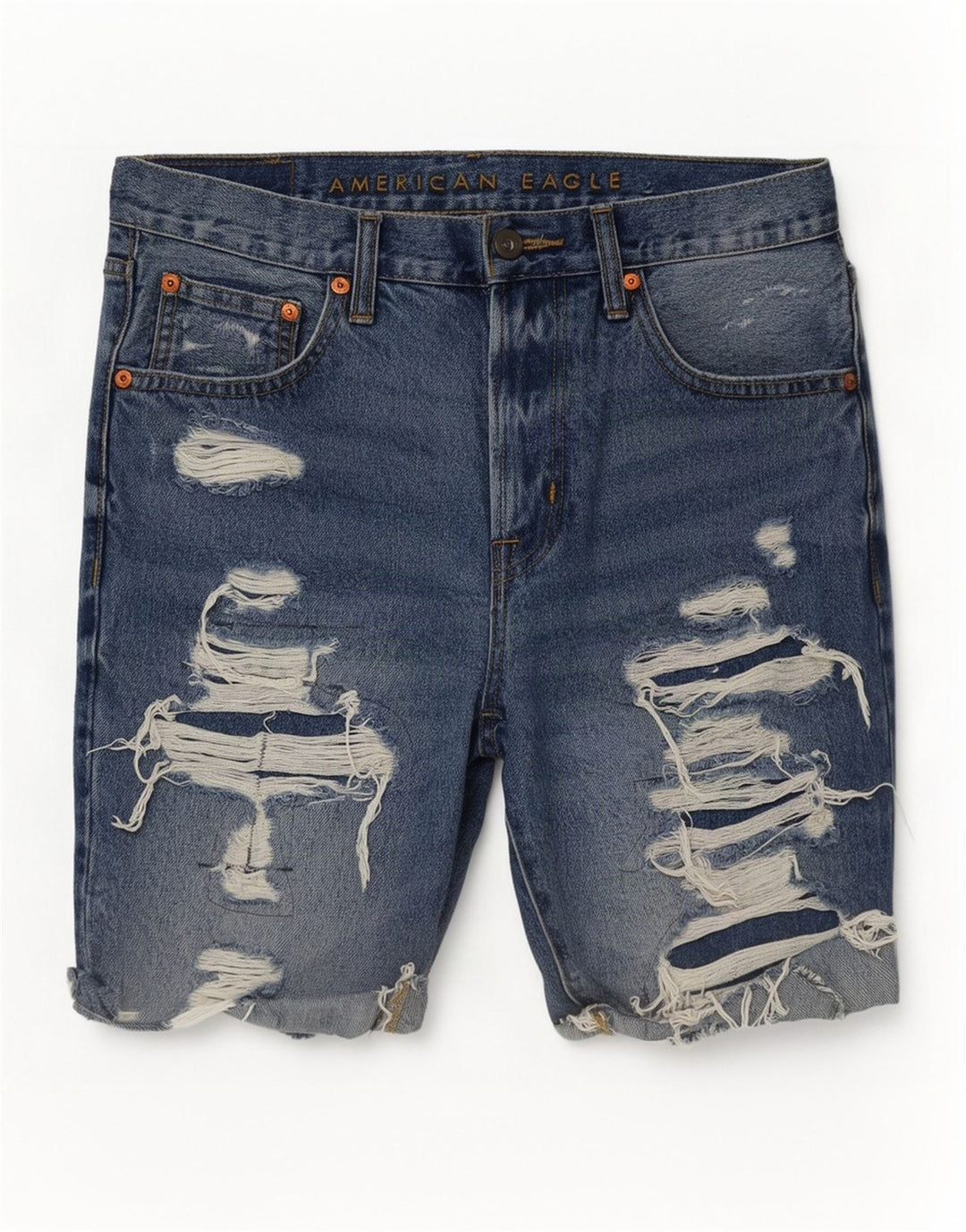 Ανδρικό τζιν σορτς American Eagle Distressed W31 από μεσαίο μπλε βαμβακερό