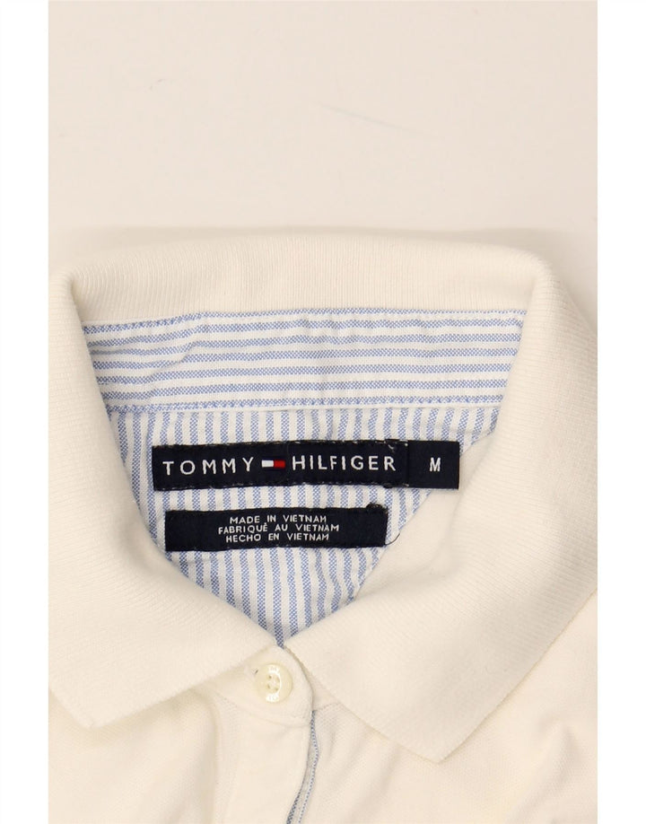 Γυναικείο μπλουζάκι πόλο TOMMY HILFIGER UK 14 Medium White